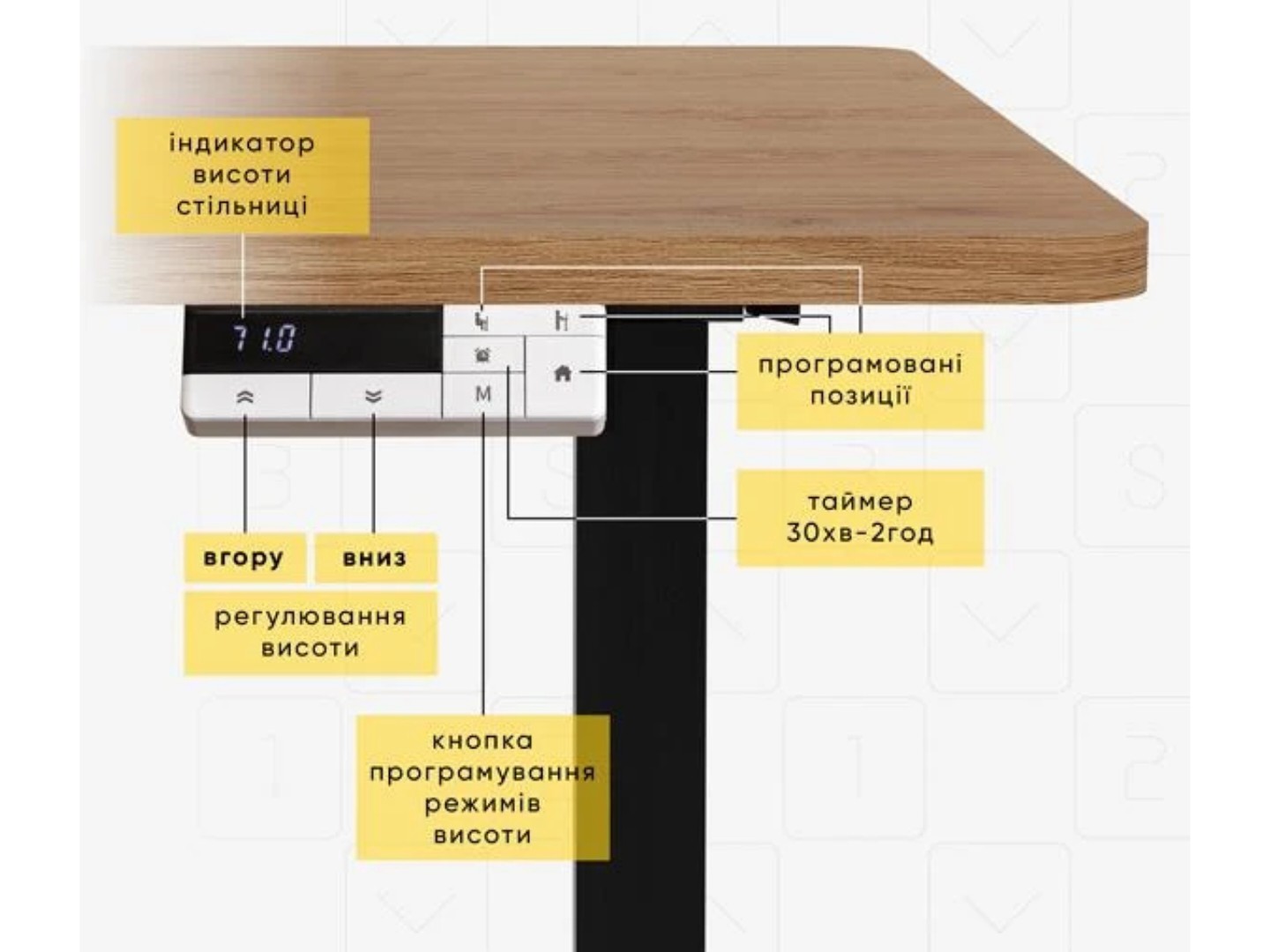 Стіл з електрорегулюванням висоти Mealux PowerDesk Duo Mahogany (EVO-242 Duo Mahogany / B) — фото 10